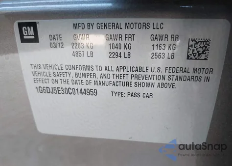 2012 Cadillac Cts Performance z USA, uszkodzony, nr VIN 1G6DJ5E30C0144959